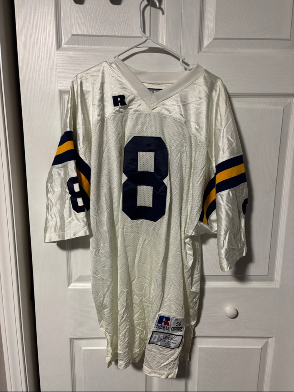 Troy Aikman #8 UCLA Bruins Jersey in white.